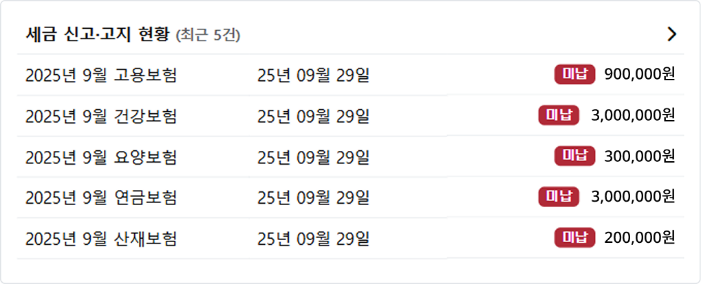 4대보험 고지내역